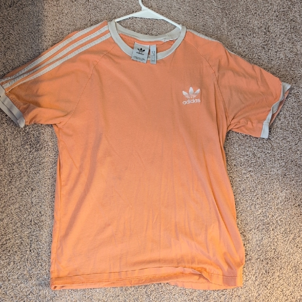 Adidas Peach Tee with White Accents